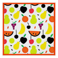 Tropical Glow Neon Fruit Pattern