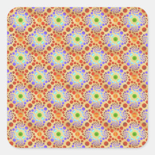 Tropical Gold Classy Rainbow Colours Pattern Square Sticker