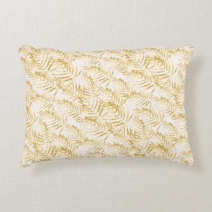 Tropical Gold Palm Leaf Decorative Cushion