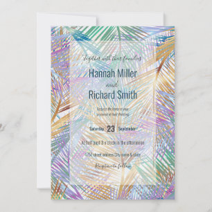 Tropical Gold Palm Leaves Colourful Design