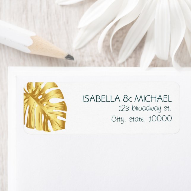 Tropical Gold Personalised Wedding Address (Insitu)
