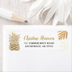 Tropical Gold Pineapple Beach Return Address
