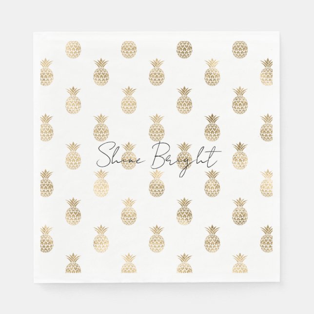 Tropical Gold Pineapples   Napkin (Front)