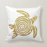 Tropical Gold Turtle Hawaii Modern White