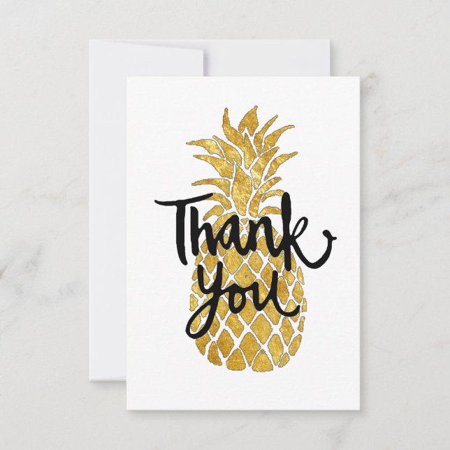 tropical golden pineapple thank you script (Front)
