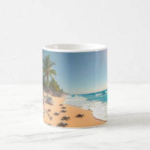 Tropical Golden Shell Beach Chic Coffee Mug