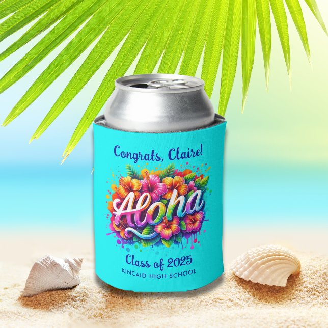 Tropical Graduation Aloha Can Cooler (Creator Uploaded)