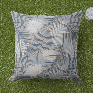 Tropical Gray Palms   Cushion