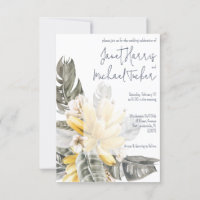 Tropical Green and Yellow Banana Leaves Wedding