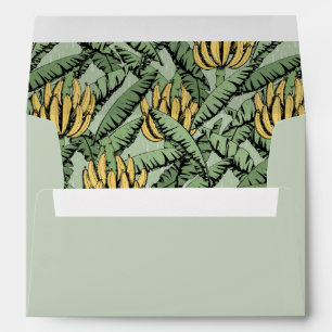 Tropical Green and Yellow Bananas and Leaves Envelope