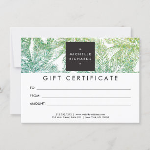 Tropical Green/Aqua Glitter Palms Gift Card