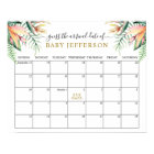 Tropical Green Baby Shower Guess Due Date Calendar