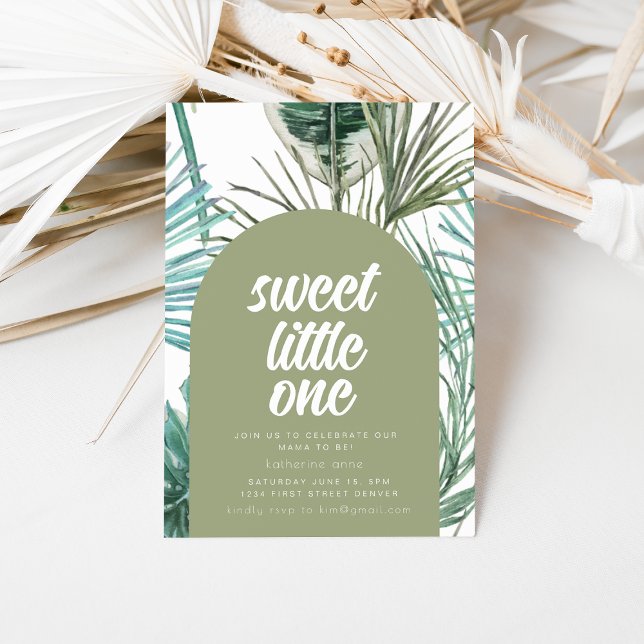Tropical Green Baby Shower Party Invite (Creator Uploaded)