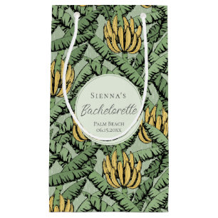 Tropical Green Banana Leaves Bachelorette Small Gift Bag