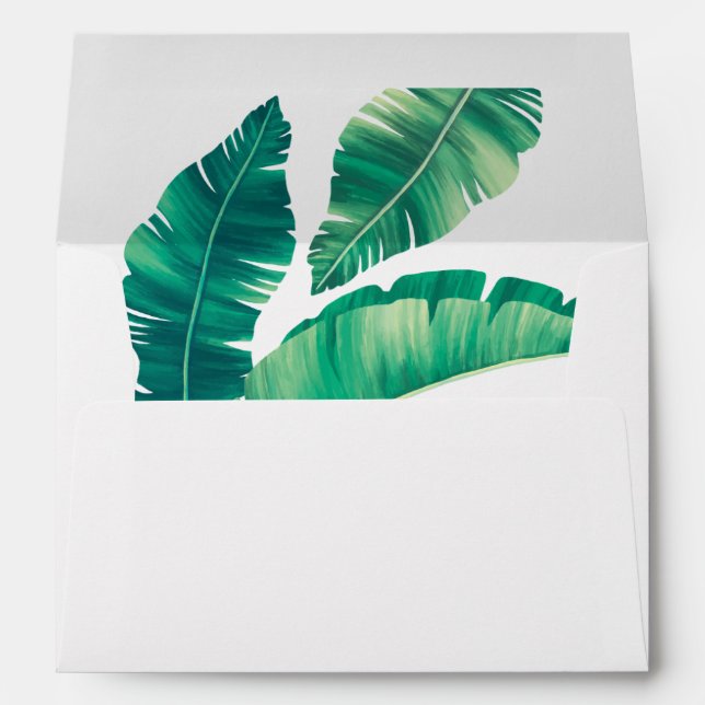 Tropical Green Banana Leaves Envelope (Back (Bottom))