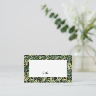 Tropical Green Botanical Border Place Card