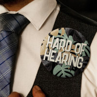 Tropical Green Brown Leaves Text Hard of Hearing