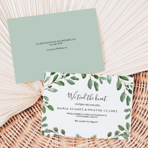 Tropical Green Eucalyptus Elopement Announcement