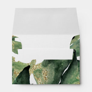 Tropical Green & Gold Minimalistic Envelope