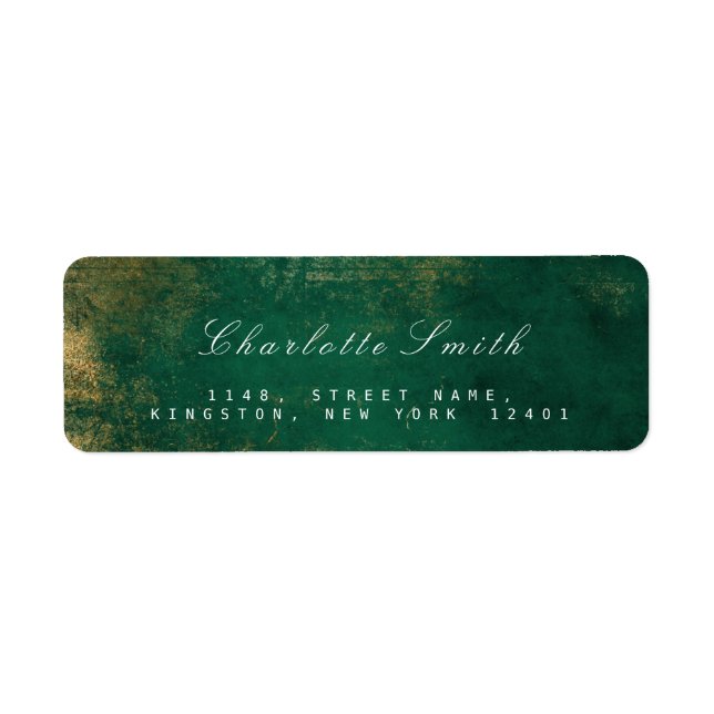 Tropical Green Gold Return Address Labels (Front)