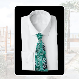 Tropical Green Jungle Leaves Tie