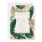 Tropical green leaf gold save the date wedding