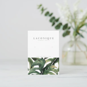 Tropical Green Leaf Jewellery Display Business Car Card