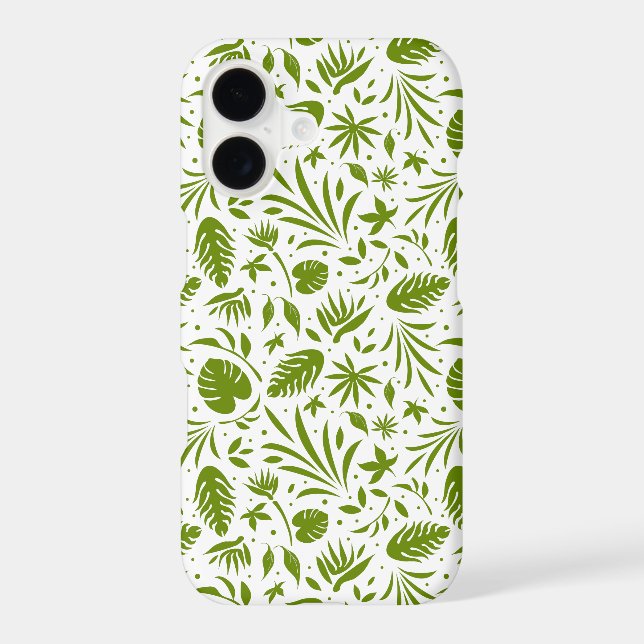 Tropical Green Leaf Pattern (Back)