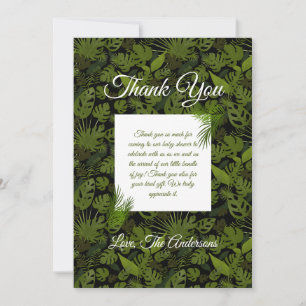 Tropical Green Leaf Thank You Card