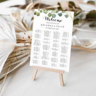 Tropical Green Leaves Alphabetical Seating Chart