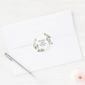 Tropical Green Leaves Baby Shower Thank you Classic Round Sticker (Envelope)