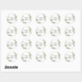 Tropical Green Leaves Baby Shower Thank you Classic Round Sticker (Sheet)