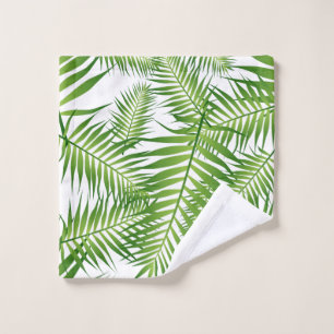 Tropical Green Leaves Bath Towel Set
