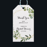 Tropical Green Leaves Bridal Shower Gift Tags<br><div class="desc">These tropical green leaves bridal shower gift tags are perfect for a destination bridal shower celebration. The design features hand-painted beautiful green leaves,  adorning a gold geometric frame.</div>