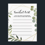 Tropical Green Leaves Bucket List Cards<br><div class="desc">These tropical green leaves bucket list cards are the perfect activity for a simple wedding reception or bridal shower. The design features hand-painted beautiful green leaves,  adorning a gold geometric frame.

Bucket List sign is sold separately.</div>