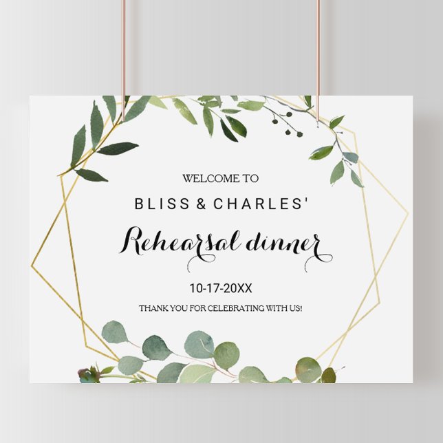 Tropical Green Leaves Rehearsal dinner Welcome Poster (Creator Uploaded)