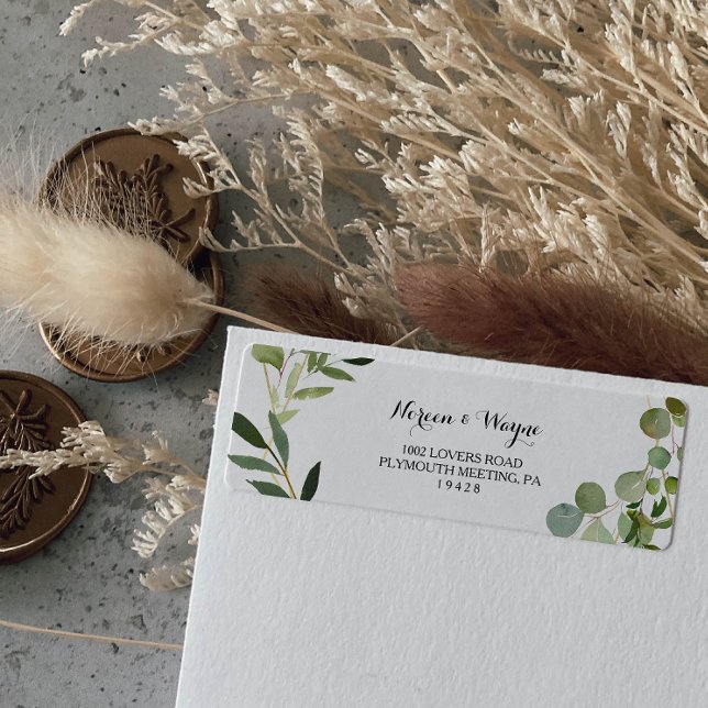 Tropical Green Leaves Return Address Label (Creator Uploaded)