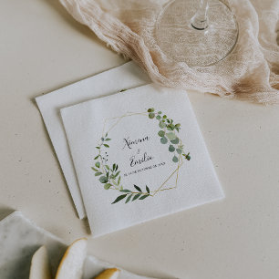 Tropical Green Leaves Spanish Wedding Napkin