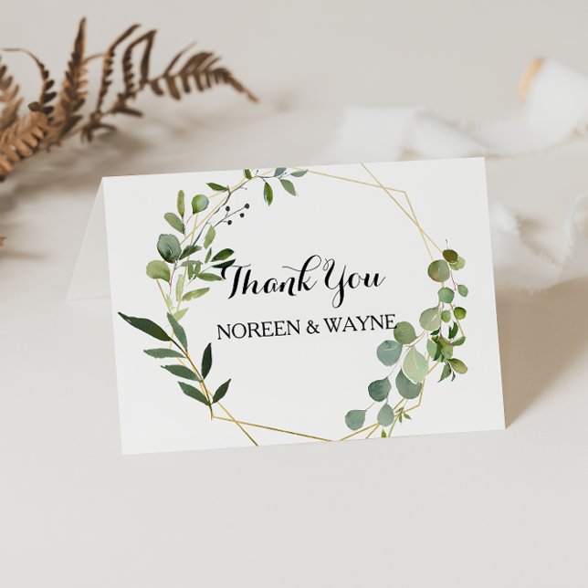 Tropical Green Leaves Thank You Card (Creator Uploaded)