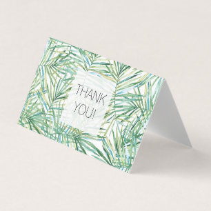 Tropical Green Leaves Watercolor Thank you