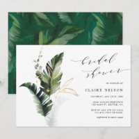 Tropical Green Leaves Wedding Bridal Shower