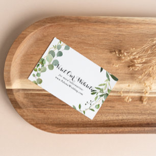 Tropical Green Leaves Wedding Website Enclosure Card