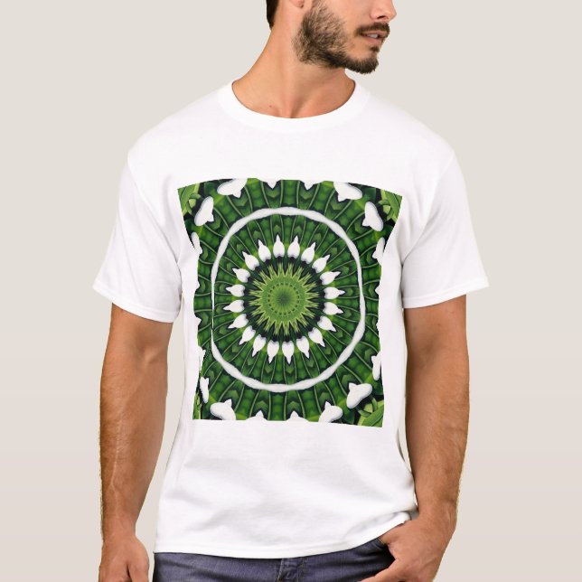 Tropical Green Mandala T-Shirt (Front)