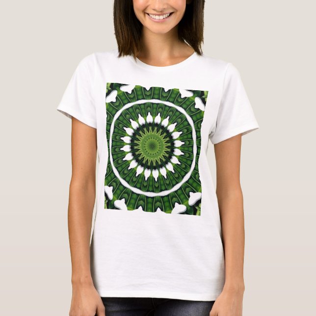 Tropical Green Mandala T-Shirt (Front)