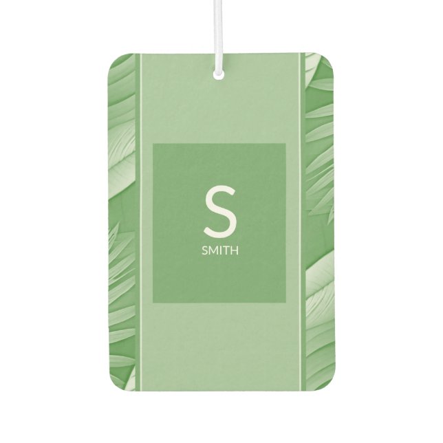 Tropical Green Monogram Car Air Freshener (Front)