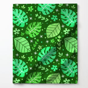 Tropical Green Monstera Leaf Fabric