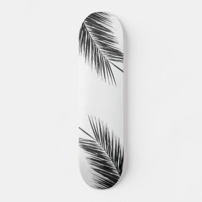 Tropical Green Palm Frond on Light Blue Skateboard (Front)