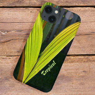 Tropical Green Palm Fronds personalised with Name iPhone 13 Case