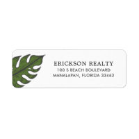 Tropical Green Palm Leaf Business Return Address