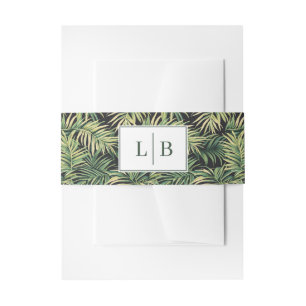Tropical Green Palm Leaf Elegancy Invitation Belly Band